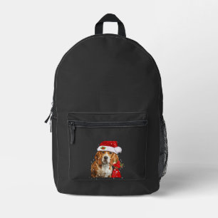 Mochila Impresa Camiseta De Navidad De Perro Beagle Perro De Navid