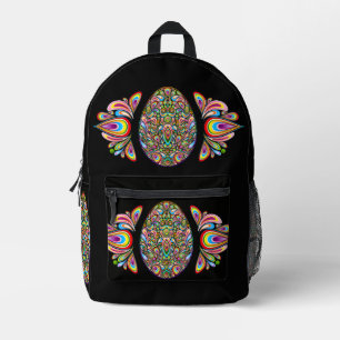 Mochila Impresa Camiseta Orgánica para Niños con Diseño Psicodélic