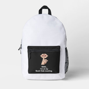 Mochila Impresa Camiseta "Shhh" del Club de Lectura de Introvertid