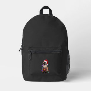 Mochila Impresa Camiseta Siamés Gato Luces de Navidad Xmas Amante 