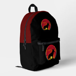 Mochila Impresa Camiseta Wolf Vintage Sunset