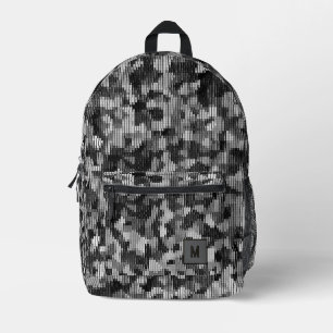 Mochila Impresa Camo digital de serpiente gris futurista