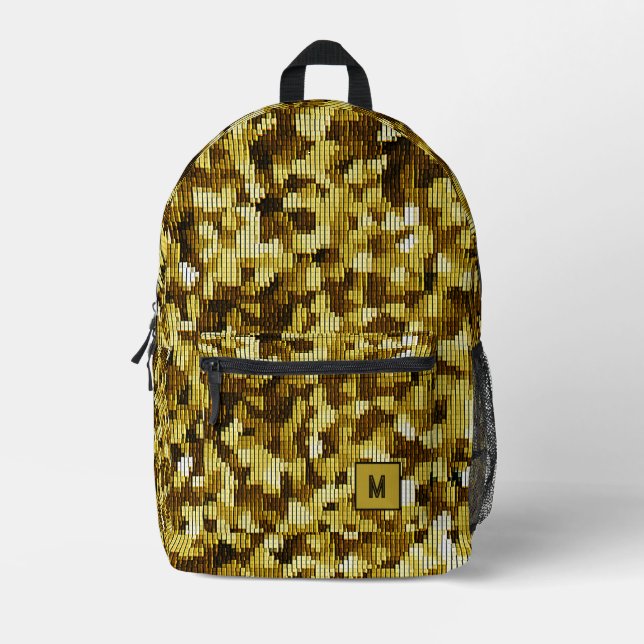 Mochila Impresa Camo digital de serpiente verde futurista (Anverso)