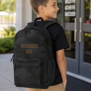 Mochila Impresa Camo elegante negro profundo carbón oscuro   Perso
