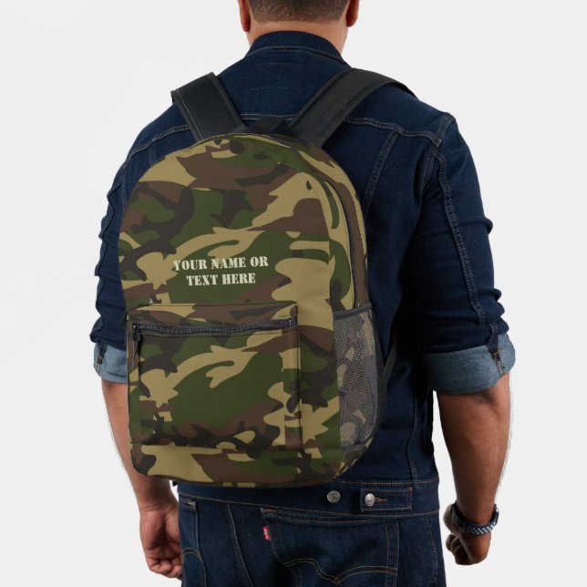 Mochila Impresa Camo Personalizado Ejército de los Niños Verdes (Insitu (Modelo))