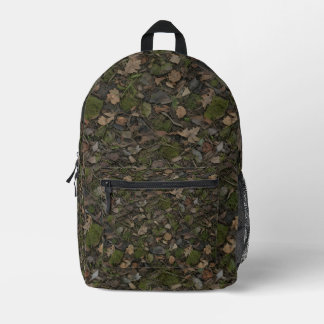 Mochila Impresa Camo Suelo del Bosque | Cazador de Musgo, Hoja y B