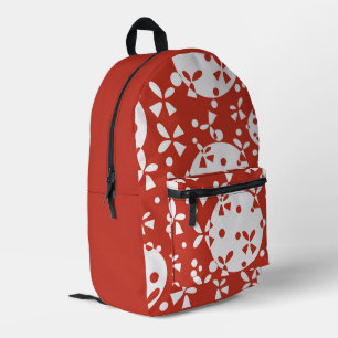 Mochila Impresa Campanas de Navidad Rojas y Blancas Patrón Festivo