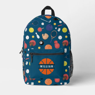 Mochila Impresa Campeón Deportivo Moderno Lindo Personalizado Azul