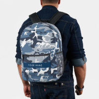 Camuflaje azul de nieve de invierno Tu nombre pers