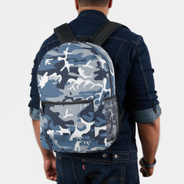 Mochila Impresa Camuflaje azul de nieve en invierno, ejército