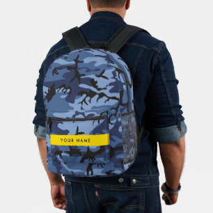 Mochila Impresa Camuflaje azul marino Tu nombre Personaliza