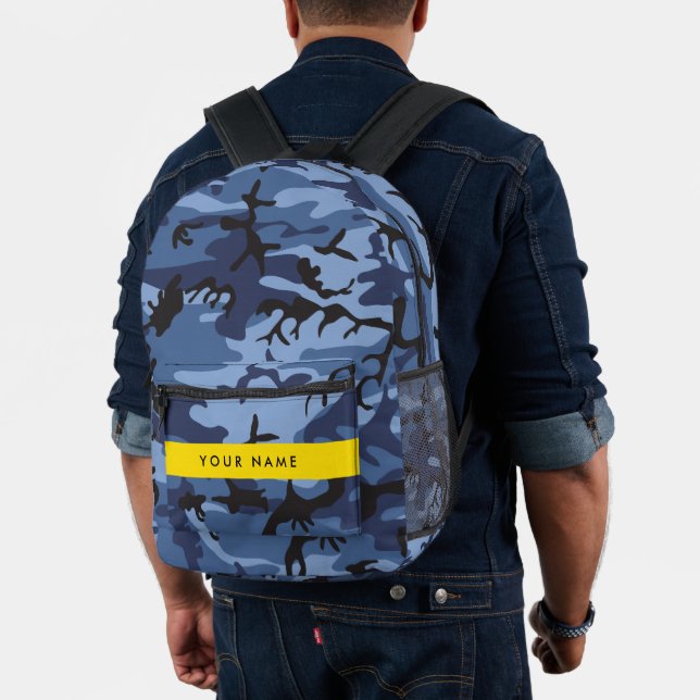 Mochila Impresa Camuflaje azul marino Tu nombre Personaliza (Insitu (Modelo))