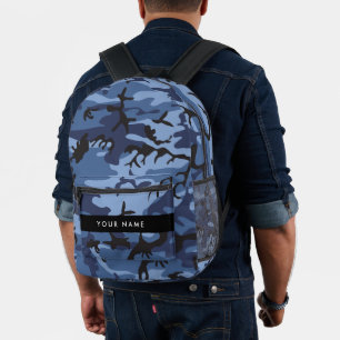 Mochila Impresa Camuflaje azul marino Tu nombre Personaliza