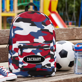 Mochila Impresa Camuflaje Azul Regreso a la Escuela para Niños