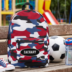 Mochila Impresa Camuflaje Azul Regreso a la Escuela para Niños