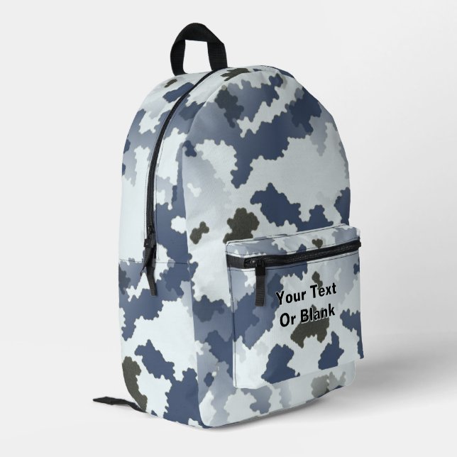 Mochila Impresa Camuflaje de invierno fractal (Esquina izquierda trasera)