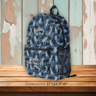 Mochila Impresa Camuflaje de la Marina de los Gatos