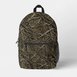 Mochila Impresa Camuflaje de Maleza de Troncos Caídos | Bosque de
