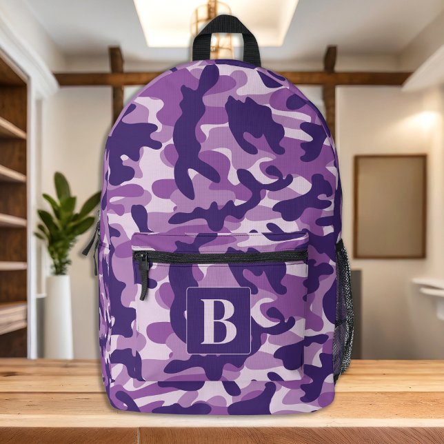 Mochila Impresa Camuflaje de monograma de violeta de camo personal (Subido por el creador)