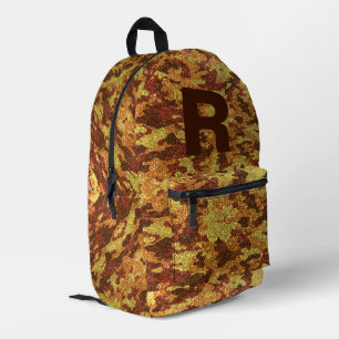 Mochila Impresa Camuflaje de otoño brillo naranja Camuflaje de caz