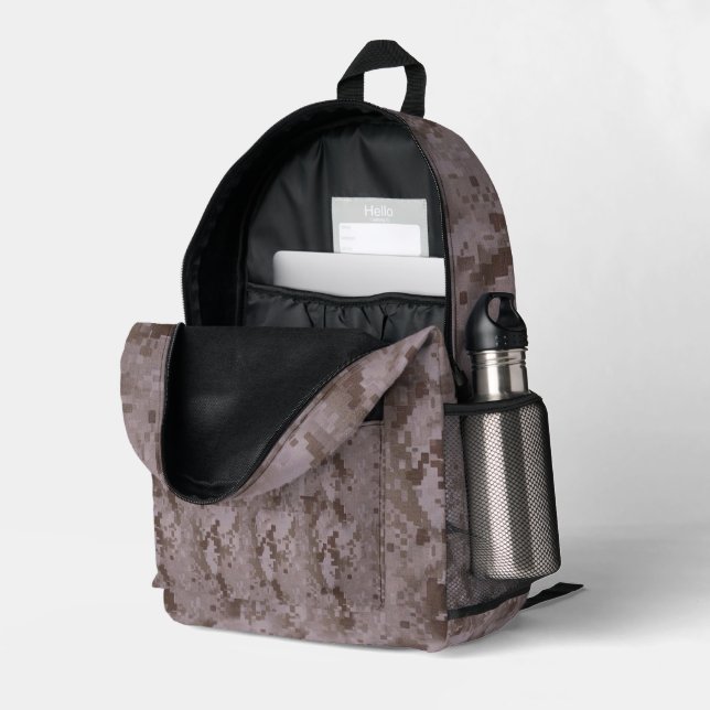 Mochila Impresa Camuflaje digital del desierto (Esquina trasera derecha (abierta))