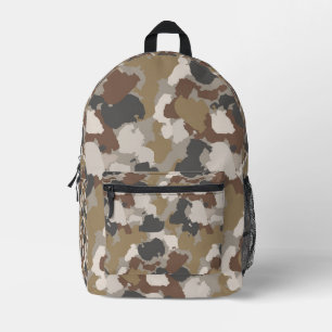 Mochila Impresa Camuflaje Militar Tonos de Tierra Marrón