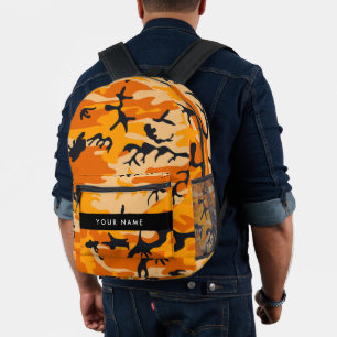 Mochila Impresa Camuflaje naranja Su nombre Personaliza