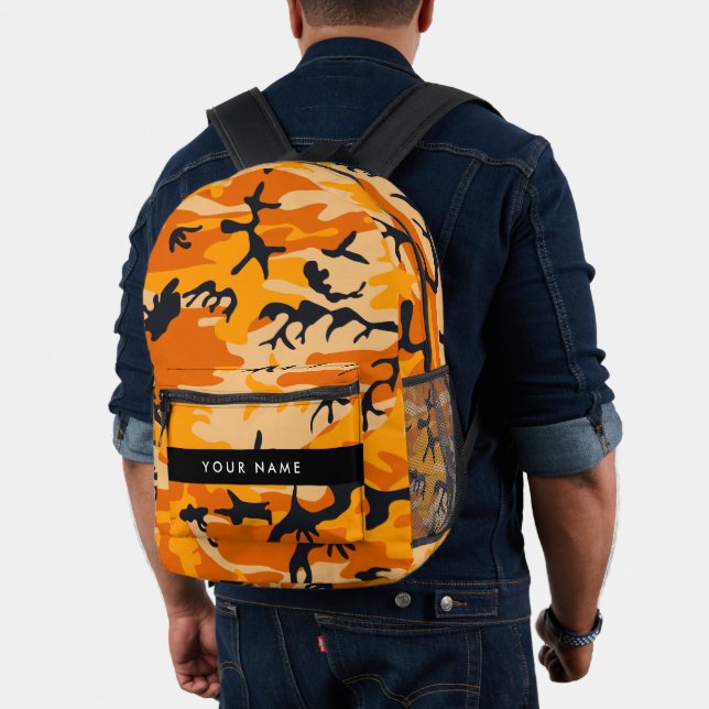 Mochila Impresa Camuflaje naranja Su nombre Personaliza (Insitu (Modelo))