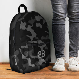 Mochila Impresa Camuflaje Regreso a la Escuela Camuflado Negro Gri