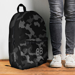 Mochila Impresa Camuflaje Regreso a la Escuela Camuflado Negro Gri
