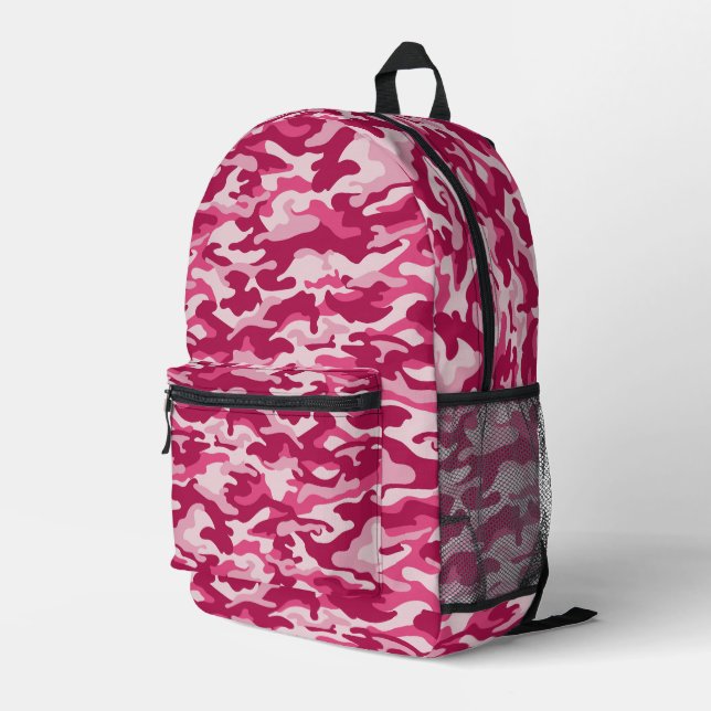 Mochila Impresa Camuflaje rosa de Camo (Esquina derecha trasera )