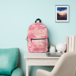Mochila Impresa Camuflaje Rosa, Militar, Ejército