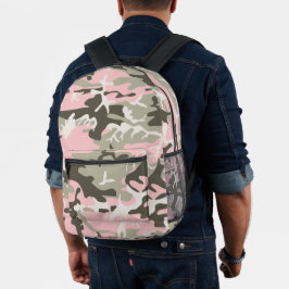 Mochila Impresa Camuflaje rosa y verde, militar, militar