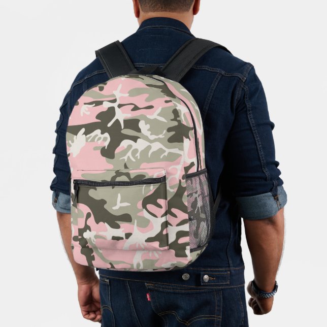 Mochila Impresa Camuflaje rosa y verde, militar, militar (Insitu (Modelo))