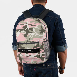 Mochila Impresa Camuflaje rosa y verde Tu nombre Personaliza