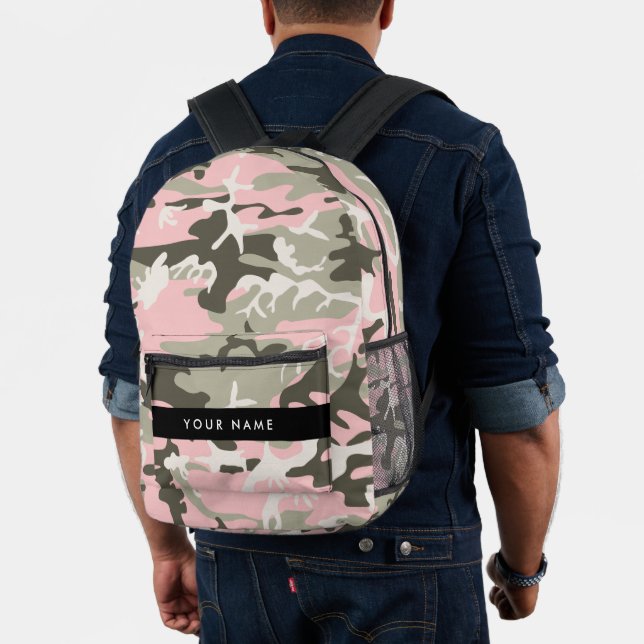 Mochila Impresa Camuflaje rosa y verde Tu nombre Personaliza (Insitu (Modelo))