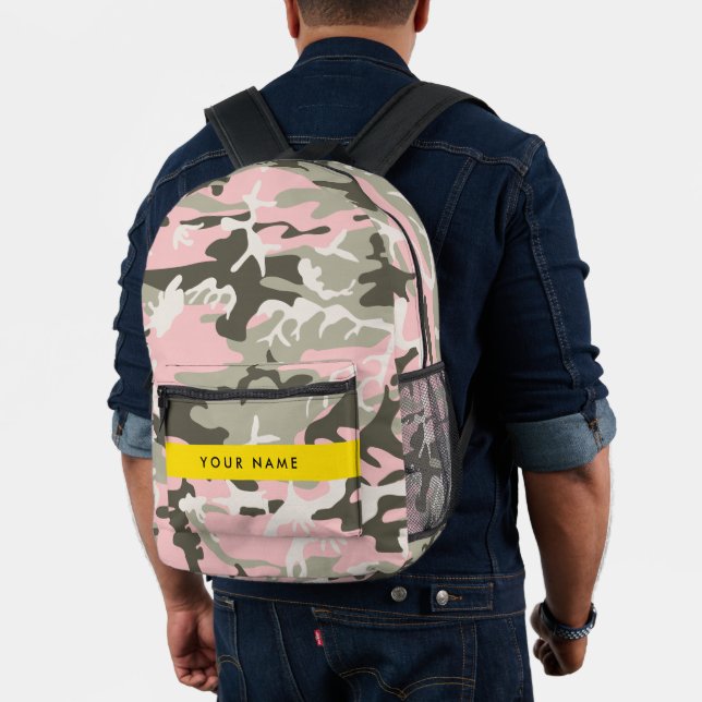 Mochila Impresa Camuflaje rosa y verde Tu nombre Personaliza (Insitu (Modelo))