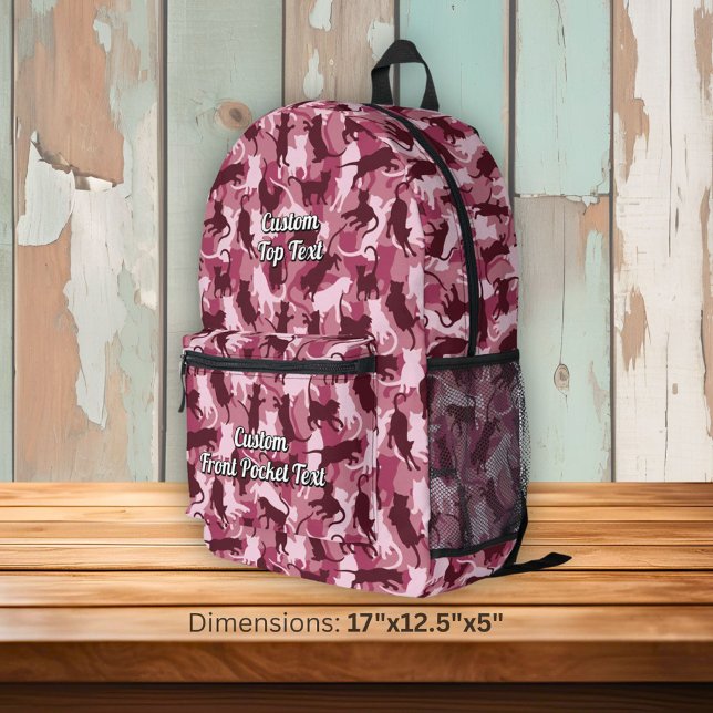 Mochila Impresa Camuflaje rosado de gatos (Subido por el creador)