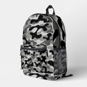 Mochila Impresa Camuflaje Urbano Negro Blanco
