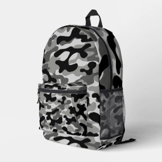 Mochila Impresa Camuflaje Urbano Negro Blanco