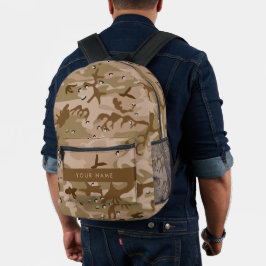 Mochila Impresa Canales de camuflaje del desierto, tu nombre, pers