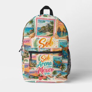 Mochila Impresa Cancun Sol Arena México Playas Hermosas Tropical 