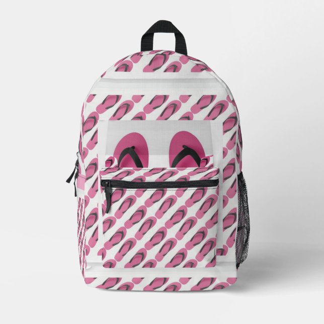 Mochila Impresa Cangaroo Pink Flip Flops Kids (Anverso)