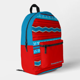 Mochila Impresa Cañón del río suroeste Turquesa roja personalizada