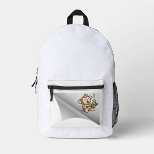 Mochila Impresa canto de mono bajo el parche