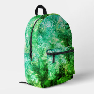 Mochila Impresa Capas de cristales verdes