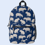 Mochila Impresa Capibara<br><div class="desc">Un divertido patrón de capibara para los amantes de los animales. Arte original de Nic Squirrell.</div>