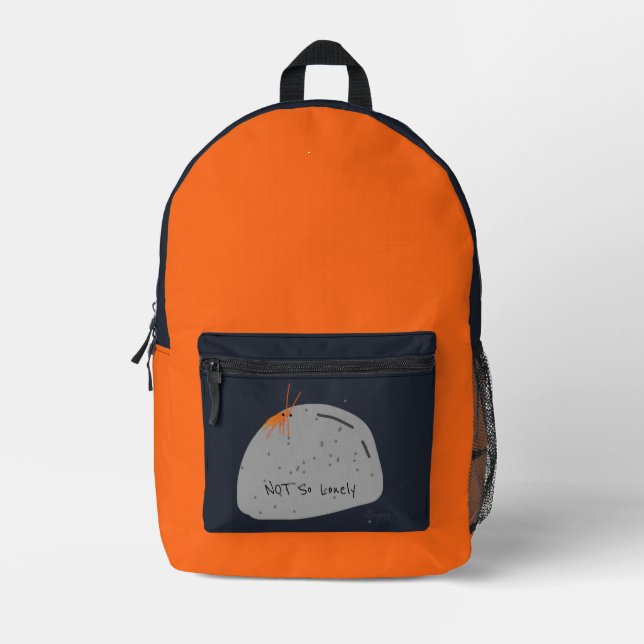 Mochila Impresa Carácter no solitario- divertido (Naranja) (Anverso)
