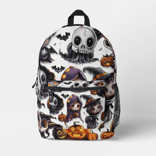 Mochila Impresa Caracteres de Halloween Arte Digital (Anverso)