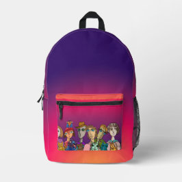 Mochila Impresa Caracteres y su fresado de gatos sobre